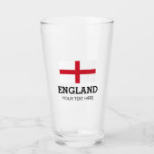 Engeland vlag bier glas cadeau met aangepaste teks (Voorkant)