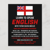 Engeland Vlag, Engelse taalcursus Advert Flyer (Voorkant)
