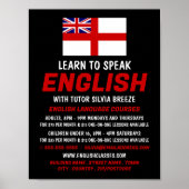 Engeland Vlag, Engelse taalcursus Advert Poster (Voorkant)