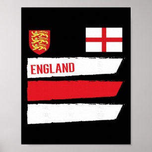 Engeland Vlag Engelse Voetbal Fan Mannen Vrouwen K Poster