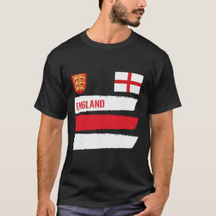 Engeland Vlag Engelse Voetbal Voetbal Fan Mannen V T-shirt