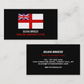 Engeland Vlag, Engelstalige taal, leraar Visitekaartje (Voorkant / Achterkant)