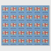 Engeland Vlag Kapow Comic Style Star Cadeaupapier (Vlak)