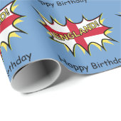 Engeland Vlag Kapow Comic Style Star Cadeaupapier (Rol Hoek)