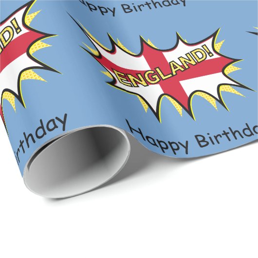 Engeland Vlag Kapow Comic Style Star Cadeaupapier (Rol Hoek)