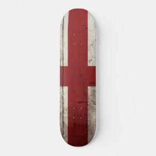 Engeland Vlag op Oude Houtstructuur Persoonlijk Skateboard