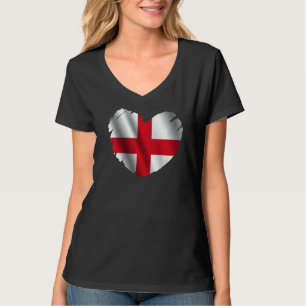 Engeland Vlag op vorm van hart Engels Engeland T-shirt
