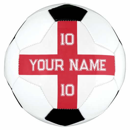 Engeland vlag voetbal met aangepast rugnummer (Voorkant)