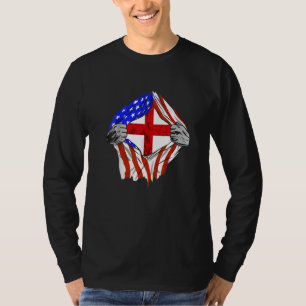 Engeland Vlag VS Amerika Engelse Roots T-shirt