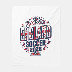 Engeland Voetbal 2026 Voetbal Vet Land Typografie Fleece Deken