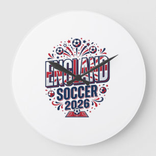 Engeland Voetbal 2026 Voetbal Vet Land Typografie Grote Klok