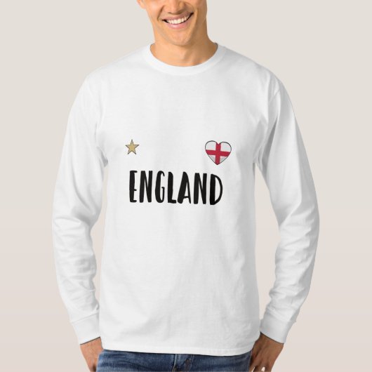 Engeland Voetbal Fan T-shirt Engelse Vlag (Voorkant)