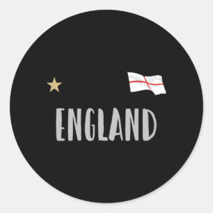 Engeland Voetbal Fan T-shirt Engelse Vlag Ronde Sticker