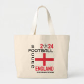 ENGELAND Voetbal Football Custom Name 2024 ELK JAA Grote Tote Bag (Voorkant)