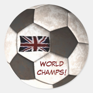 Engeland Voetbal "World Champs" Football Sport Ronde Sticker