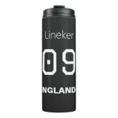 Engeland Voetbal Zwart Wit Aangepaste Naam Nummer Thermosbeker (Voorkant)