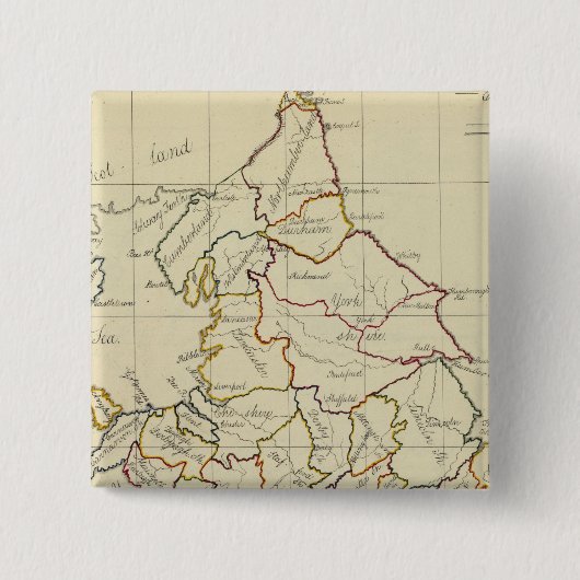 Engeland, Wales 4 Vierkante Button 5,1 Cm (Voorkant)