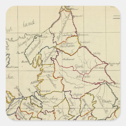 Engeland, Wales 4 Vierkante Sticker (Voorkant)