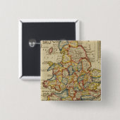 Engeland, Wales 6 Vierkante Button 5,1 Cm (Voorkant /achterkant)
