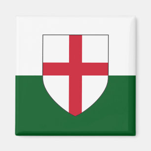 Engeland & Wales magneet - Schild op wit & groen