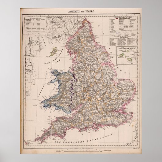 Engeland, Wales Poster (Voorkant)