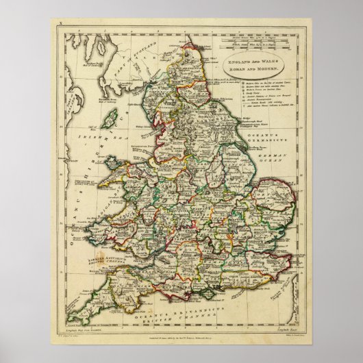 Engeland, Wales Roman, modern Poster (Voorkant)