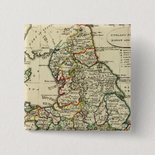 Engeland, Wales Roman, modern Vierkante Button 5,1 Cm