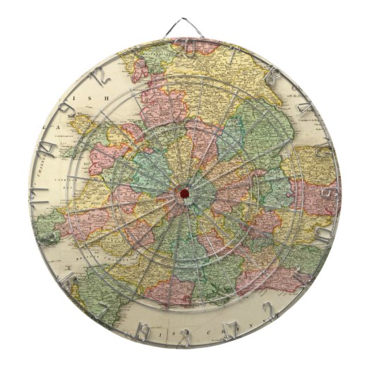Engeland, Wales, Schotland. Dartbord (Voorkant)