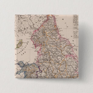 Engeland, Wales Vierkante Button 5,1 Cm