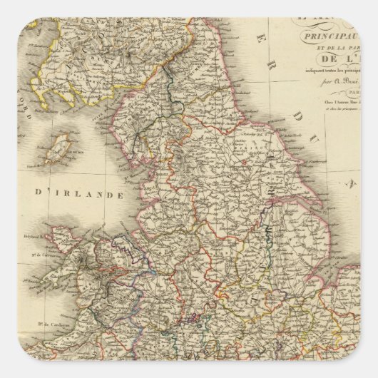 Engeland, Wales Vierkante Sticker (Voorkant)