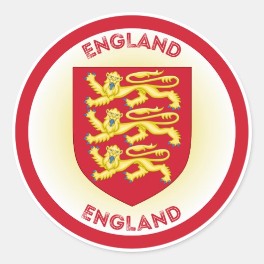 Engeland Wapen Cirkelvorm Ronde Sticker (Voorkant)