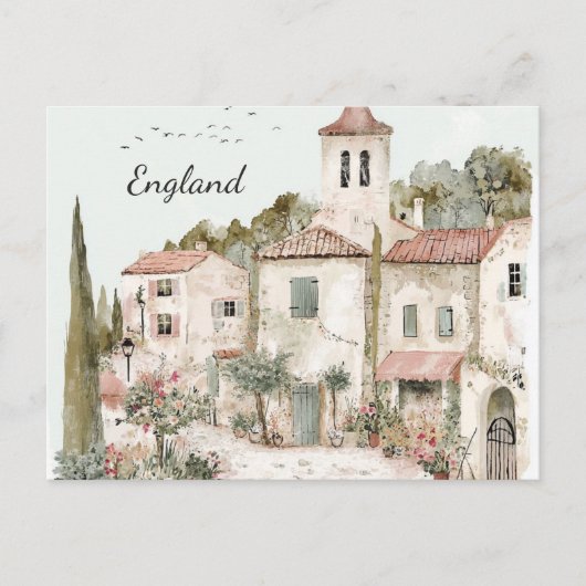 Engeland Waterverf Engels platteland Briefkaart (Voorkant)