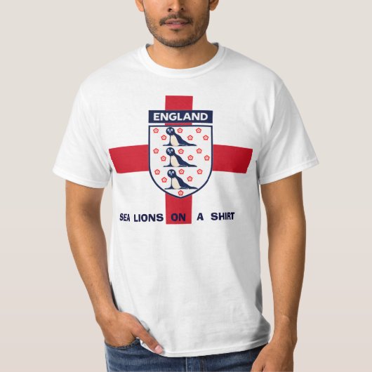 ENGELAND ZEE LION OP EEN SHIRT. T-SHIRT (Voorkant)