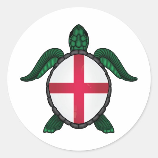 Engeland zee schildpadvlag ronde sticker (Voorkant)