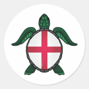 Engeland zee schildpadvlag ronde sticker