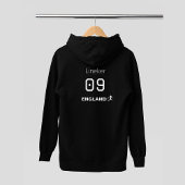 Engeland Zwart Wit Achter Print Aangepaste Naam Hoodie
