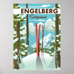 Engelberg Zwitserland ski poster