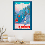 Engelberg Zwitserland,Ski Poster (Keuken)