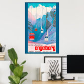 Engelberg Zwitserland,Ski Poster (Thuiskantoor)