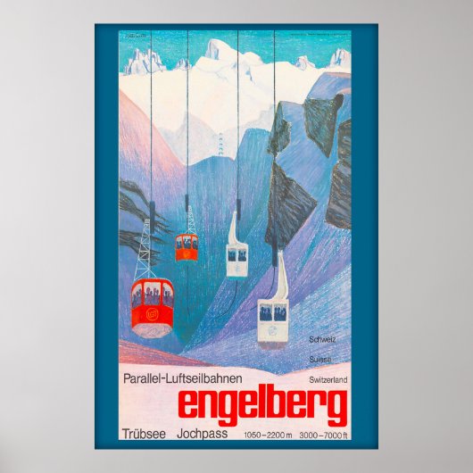Engelberg Zwitserland,Ski Poster (Voorkant)