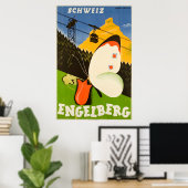 Engelberg, Zwitserland,Ski Poster (Thuiskantoor)