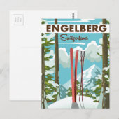 Engelberg Zwitserland ski poster Briefkaart (Voorkant / Achterkant)