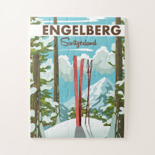 Engelberg Zwitserland ski poster Legpuzzel