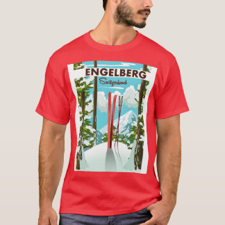 Engelberg Zwitserland ski poster T-shirt