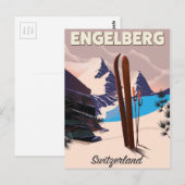 Engelberg Zwitserland Ski-reisposter Briefkaart (Voorkant / Achterkant)