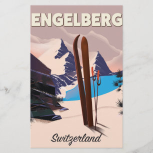 Engelberg Zwitserland Ski-reisposter Briefpapier