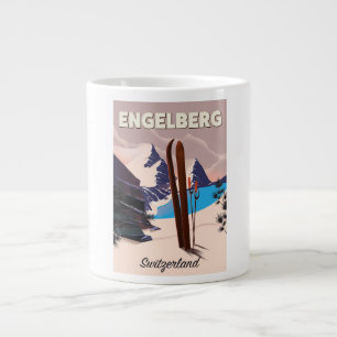 Engelberg Zwitserland Ski reisposter Grote Koffiekop