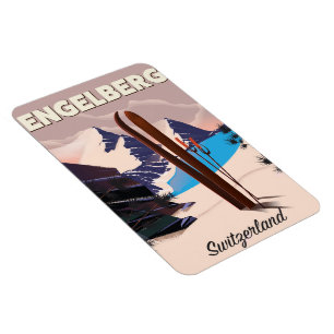 Engelberg Zwitserland Ski reisposter Magneet