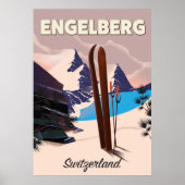 Engelberg Zwitserland Ski-reisposter Poster (Voorkant)