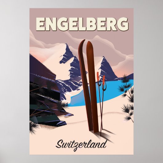 Engelberg Zwitserland Ski-reisposter Poster (Voorkant)